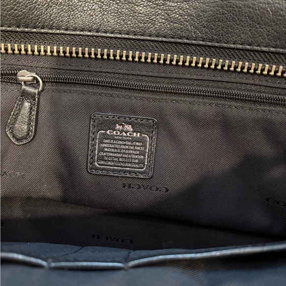 Coach Denim Swagger With Chalk White Leather Trim Satchel - Picture 11 of 13